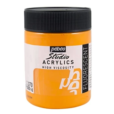 Abbildung von Pébéo Acrylic Fine Studio Acrylics Acrylfarbe für Künstler Farbe Profis und Anfänger Leuchtende pigmentierte Fluoreszierendes Orange 500 ml