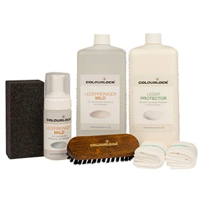 Abbildung von COLOURLOCK Glattleder Pflegeset Mild mit Leder Protector 1l und Lederreiniger