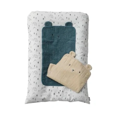 Abbildung von VERTBAUDET Wickelauflage + 2 Wickelunterlagen Hygge, Beige, bedruckt, 72 x 49 cm
