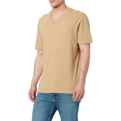 Abbildung von Tommy Jeans SLIM Jaspe V NECK TEE Tshirt basic, Herren, Größe: 56, Relic tan