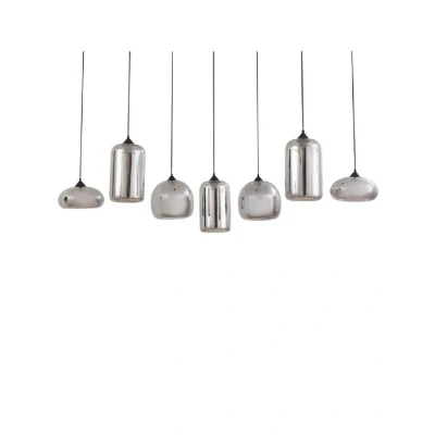 Abbildung von Lindby Hängeleuchte Marla, 7 flammig, Glas, rauchgrau, 128cm