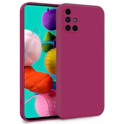 Abbildung von MyGadget Hülle für Samsung Galaxy A51 4G Zweilagige Handyhülle mit Kameraschutz Cover Innenfutter &amp; Silikon außen Wein Rot