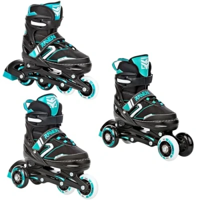 Abbildung von Rollschuhe 3in1 verstellbare Räder LED Helixi Schwarz/Mint