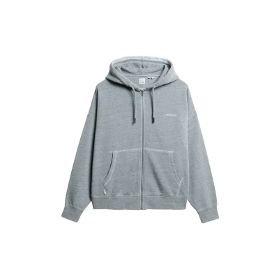 Abbildung von Superdry LOGO Hoodie Sweatjacke, Damen, Größe: 42, Blue fog
