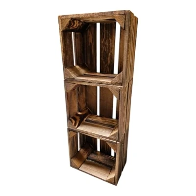 Abbildung von Teramico Holzkiste Weinkiste 22x20,5x15cm 3x Geflammt, Aufbewahrungsbox
