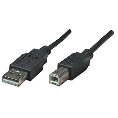 Abbildung von Manhattan 306218 Hi Speed USB 2.0 Anschlusskabel (Typ A Stecker auf Typ B Stecker) 1 m schwarz