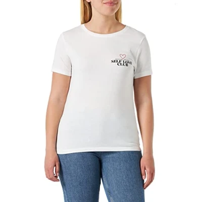 Abbildung von Mavi Kurzarm SELF LOVE CLUB Tshirt print, Damen, Größe: XS, Antique white