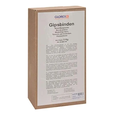 Abbildung von GLOREX 6 9502 86 Gipsbinden Großpackung 5 kg, Modelliergewebe ideal für den Modellbau, Masken, Dekorationen und Abdruck vom Babybauch