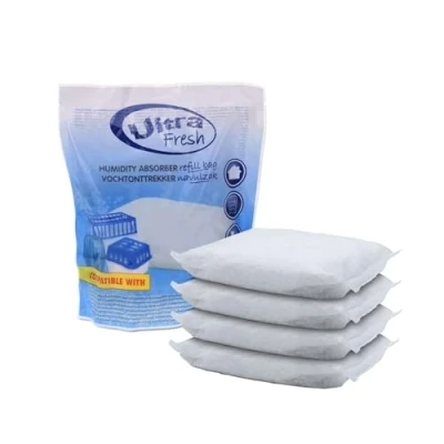 Abbildung von Spetebo Luftentfeuchter 4x Nachfüllbeutel je 450g, Raumentfeuchter mit Auffangschale und