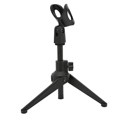 Abbildung von Annadue Mikrofonständer Schreibtisch Stativ,Verstellbare Mikrofonständerhalterung,Tragbares Faltbares Stativ mit Mikrofonclip,Abnehmbarer Desktop Mikrofonhalter