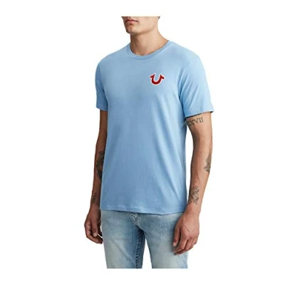 Abbildung von True Religion Herren Buddha Logo, kurzärmelig T Shirt, Oasis Blue, L