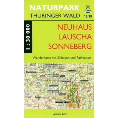 Abbildung von WK 16/18 Neuhaus Lauscha Sonneberg: Mit Neustadt (Cbg.), Steinach, Katzhütte. Skiloipen und Radrouten. Maßstab 1:30.000. (Naturpark Thüringer Wald: Wanderkarten. 1:30.000)