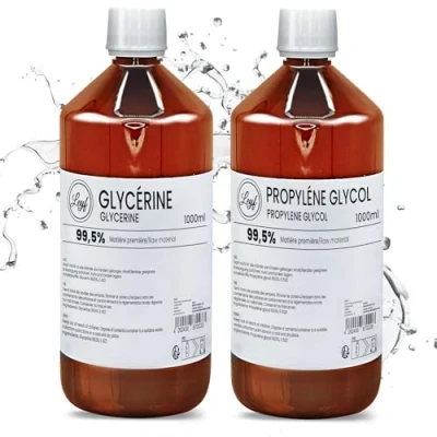Abbildung von Leyf 1000 ml Glycerin E422 + Propylenglykol E1520, Perfekt für DIY, Pharmaqualität Reinheit, Lebensmittelqualität, Raw Material VG PG, Rein, Vegan, Ph. Eur/USP