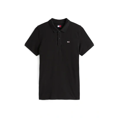 Abbildung von Tommy Jeans SLIM Placket Poloshirt, Herren, Größe: 56, Black
