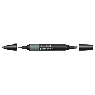 Abbildung von Winsor &amp; Newton 0203381​ ProMarker Professioneller Layoutmarker 2 Spitzen, fein und breit für Zeichnungen, Design Layouts Kalt Grau 6