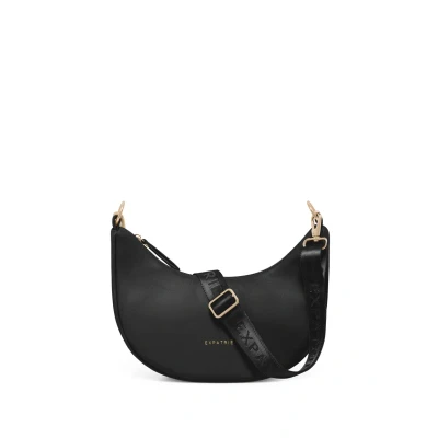Abbildung von Expatrié Umhängetasche Damen Schwarz Lea Small Half Moon Bag Schultertasche Crossbody im Halbmond Design Halbrunde Handtasche aus Veganem Leder Wasserabweisend