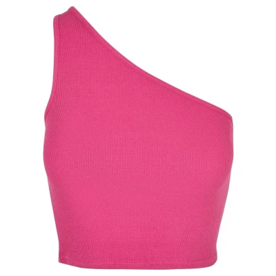Abbildung von Urban Classics Cropped Asymmetric Top, Damen, Größe: 3XL, Brightviolet