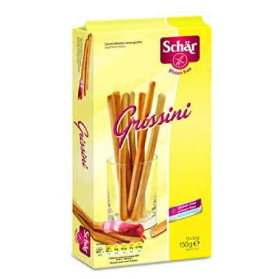 Abbildung von Schar Grissini Bread Sticks 150g Pack of 5 Gluten free Perfect for breakfast Slender, charming and elegant. These Italian ladies make an extraordinary appearance!