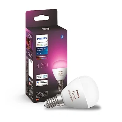 Abbildung von Philips Hue LED Leuchtmittel White &amp; Color Ambiance Luster Lampe, Sockel E14, Warmweiß