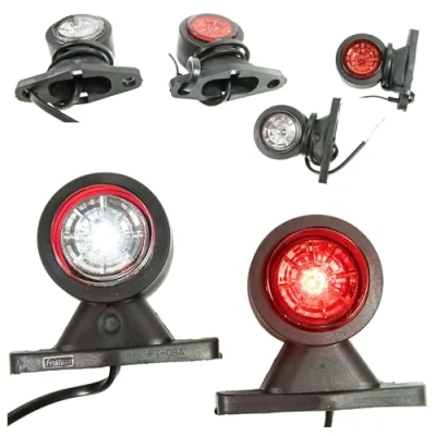 Abbildung von 2 x LED Gummi Begrenzungsleuchte Seitenleuchte 12V 24V mit E Prüfzeichen Positionsleuchte Auto LKW PKW Wohnwagen KFZ Lampe Leuchte Licht Weiß Rot kurz
