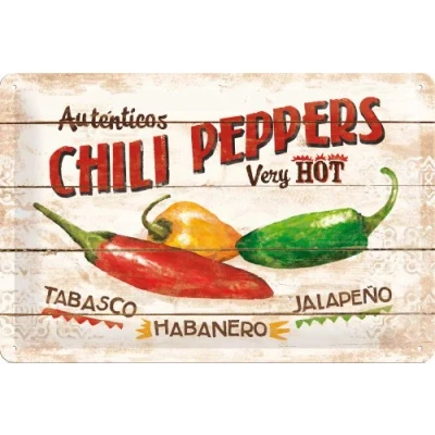 Abbildung von Nostalgic Art Retro Blechschild, 20 x 30 cm, Chili Peppers Geschenk Idee für die Küche, aus Metall, Vintage Design