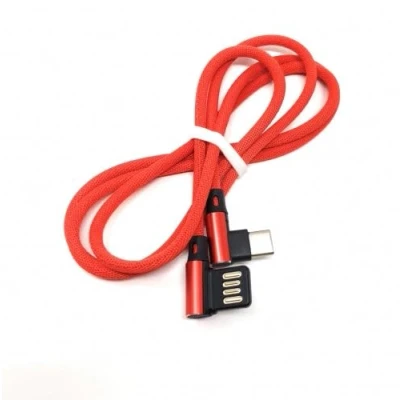 Abbildung von System S USB 3.1 Typ C 90 gewinkelt zu 2.0 A Kabel 89 cm in rot