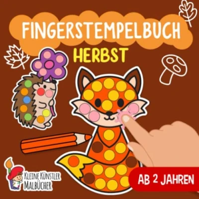 Abbildung von Fingerstempelbuch Ab 2 Jahren: Herbst Fingerstempeln, Malen und Basteln! Das große Fingerstempel Buch für Kinder Bastelbuch Jungen Mädchen Fingerfarben Stempelbuch