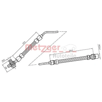Abbildung von METZGER 4116217 Bremsschläuche 153, 264 BMW: X5