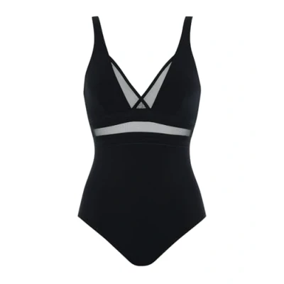 Abbildung von Opera Badeanzug Beach Basic Black &amp; Gold mit Spacer Schale
