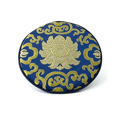 Abbildung von Pad für Klangschale mit diversen traditionellen Mustern Ø ca. 18 cm 9870 BG (blau Lotus) in verschiedenen Farben erhältlich