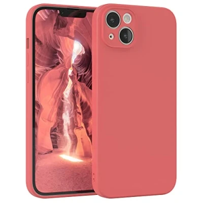 Abbildung von EAZY Case Silikonhülle für iPhone 14 Plus Hülle Silikon Rot weich stoßfeste Handyhülle Schutzhülle mit Kameraschutz Dünn Premium Schutz Cover TPU Phone Bumper in Hellrot