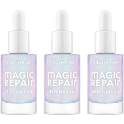 Abbildung von Catrice Magic Repair Jelly Nail Oil, Transparent, mit Vitaminen, pflegend, reparierend, holographisch, vegan, ohne Mikroplastikpartikel, Konservierungsstoffe, Parabene, 3er Pack (3x8ml)
