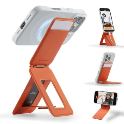 Abbildung von MOFT Kartenhalter &amp; Handy Stativ Ständer, Geldbörse mit Winkeleinstellung Starken Magneten, Mini Selfie Stick für iPhone 16/15/14/13/12 Serie, Smartphone (Sonnenaufgang)