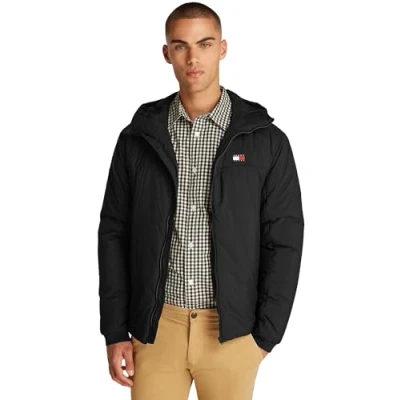 Abbildung von Tommy Jeans Lightweight Hooded Winterjacke, Herren, Größe: Medium, Black