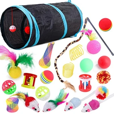 Abbildung von Speedy Panther Katzenspielzeug Set mit Katzentunnel Interaktives Katzen Spielzeug für Kätzchen (22 Stücke)