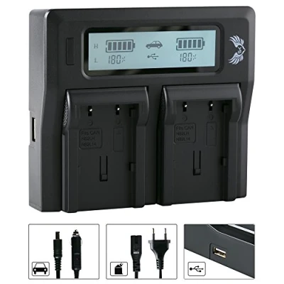 Abbildung von SK LCD Dual Doppel Akku Ladegerät für Canon NB 2L 2LH passend zu EOS 350D 400D Powershot G7 G9 S30 S40 S45 S50 S60 S70 S80 und weitere