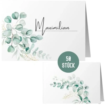 Abbildung von Things of Happiness Hinweisschild Namenskarten Namensschilder Platzkarten Hochzeit Tagung Geburtstag, 50 Stück im Set, beschreibbar