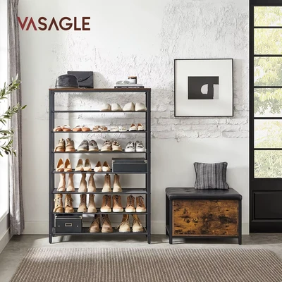 Abbildung von VASAGLE Schuhregal Schuhschrank, Schuhablagen, Metallgestell, Höhe 72 152cm