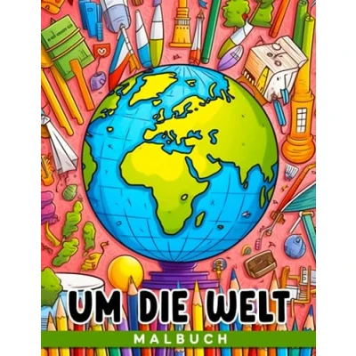 Abbildung von Malbuch um die Welt: Vielfältige Kulturen weltweit Ausmalbilder mit niedlichen Illustrationen für Kinder und Jugendliche Geschenkidee Animationsfans zur Stressreduzierung Entspannung