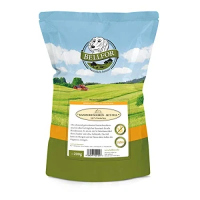 Abbildung von Bellfor Gesunder Hundesnack Kaninchenohren mit Fell 200 g