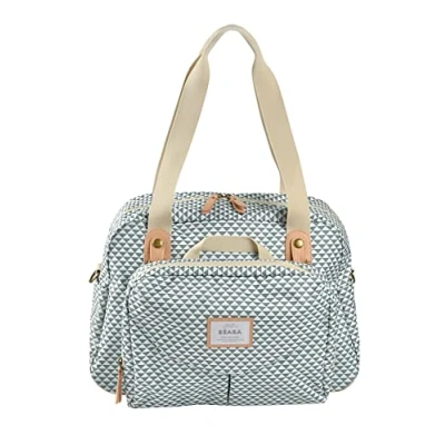 Abbildung von BÉABA, Genève II Wickeltasche, modular, großes Fassungsvermögen, mehrere Staufächer, abnehmbare Vordertasche, Wickelunterlage, isolierte Lunchtasche, Kinderwagen Befestigungssystem, Salbeigrün