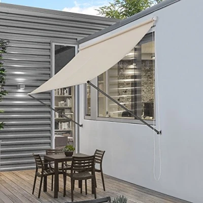 Abbildung von pro.tec Markise &#039;Malaga&#039; 300 x 120 cm Sandfarben Witterungsbeständig Sonnenschutz Beschattung Terrasse Garten