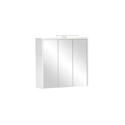 Abbildung von Schildmeyer Spiegelschrank &quot;Palermo, Breite 65 cm&quot;, Mit LED Leuchte und Steckdose, Metallbeschläge, Glaseinlegeböden