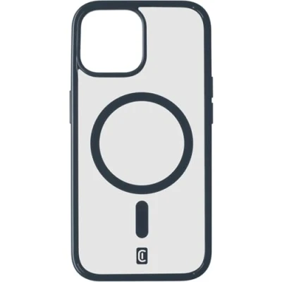 Abbildung von cellularline Pop Mag iPhone 15 Transparente Hülle mit farbigen Kanten kompatibel MagSafe Ecosystem Geschützte Kanten, Tasten und Anschlüsse Blau