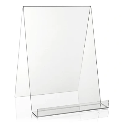Abbildung von VITAdisplays® DIN A4 Buchständer/Buchstütze/Buchhalter als Warenträger aus original PLEXIGLAS® (Acrylglas, Transparent)
