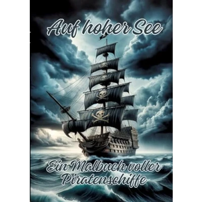 Abbildung von Auf hoher See: Ein Malbuch voller Piratenschiffe