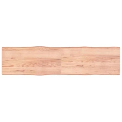 Abbildung von vidaXL Tischplatte, Holzplatte für Tisch Esstisch Couchtisch, Massivholzplatte Handgefertigt mit Baumkante, Ersatztischplatte Scharnierdesign, Hellbraun 200x50x(2 6) cm Massivholz Behandelt