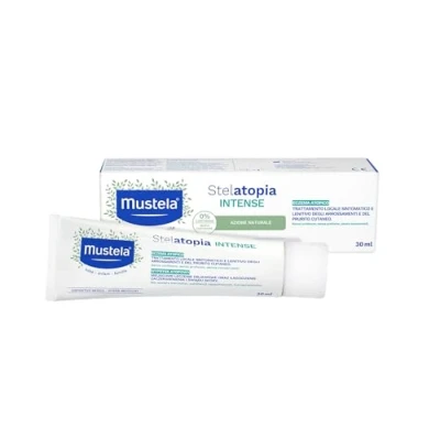 Abbildung von Mustela Stelatopia Intense Creme für atopische Ekzeme, Olivenöl und Sheabutter, Gesicht Körper, Neugeborene, Kinder, die ganze Familie Linderung von Rötungen Juckreiz, ohne Cortison (30 ml)