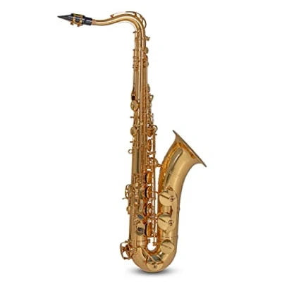 Abbildung von Roy Benson Bb Tenor Saxophon TS 202 (eleganter Messing Korpus, präzise Mechanik, mit Hoch F# Klappe, H/B Wippe, hochwertiges Mundstück, leichtes Rechtecketui, praktischer Rucksackfunktion)