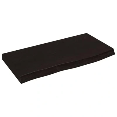 Abbildung von vidaXL Waschtischplatte, Multifunktional Arbeitsplatte mit Naturkante, Waschtischkonsole Tischplatte für Badezimmer, Holzplatte Platte, Dunkelbraun 60x30x(2 4) cm Massivholz Behandelt